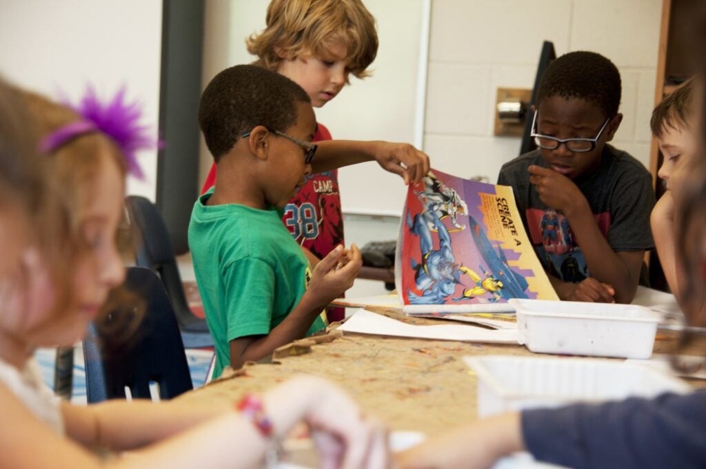 Children in a classroom playing